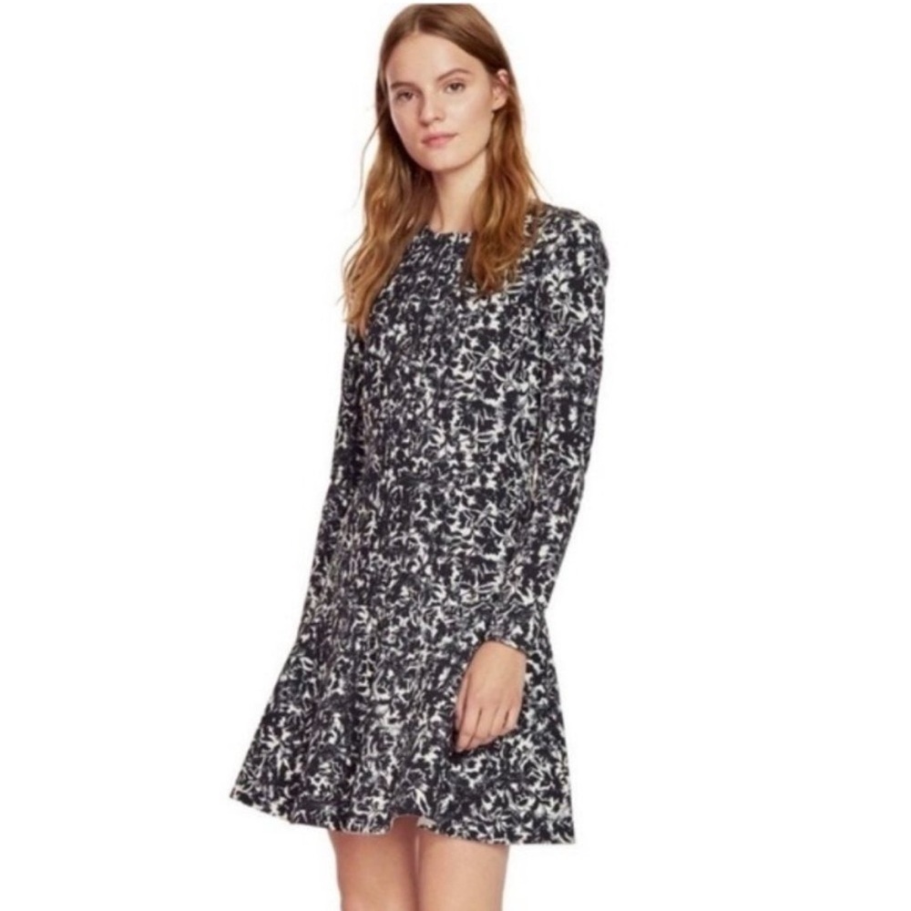 Tory Burch‎ Black Gesso Floral Print Dress Size Medium